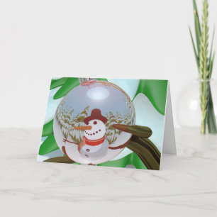 Cheery Snowman Holiday Card Feiertagskarte