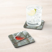 Cheery Winter Kardinal Cork Untersetzer (Rechte Seite)