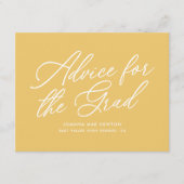 Cheery Yellow Script Abschluss Hinweiskarte (Vorderseite)