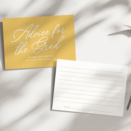 Cheery Yellow Script Abschluss Hinweiskarte