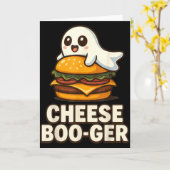 Cheese Boo-ger Cute Ghost Burger Funny Food Pun Ha Karte (Gelbe Blume)