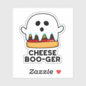 Cheese Boo ger Funny Ghost Cheeseburger Pun Aufkleber (Blatt)