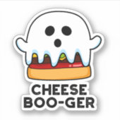 Cheese Boo ger Funny Ghost Cheeseburger Pun Aufkleber (Vorderseite)