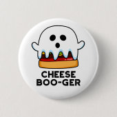 Cheese Boo ger Funny Ghost Cheeseburger Pun Button (Vorderseite)