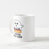 Cheese Boo ger Funny Ghost Cheeseburger Pun Kaffeetasse (Vorderseite Links)