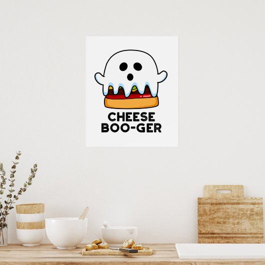 Cheese Boo ger Funny Ghost Cheeseburger Pun Poster (Küche)