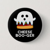 Cheese Boo ger Funny Ghost Pun Dark BG Button (Vorderseite)