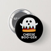 Cheese Boo ger Funny Ghost Pun Dark BG Button (Vorne & Hinten)