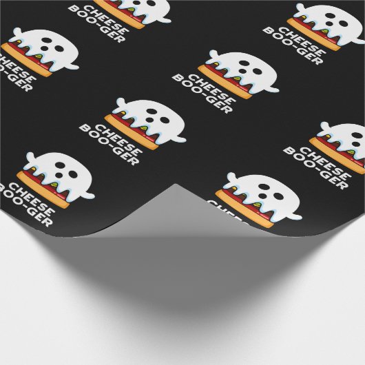 Cheese Boo ger Funny Ghost Pun Dark BG Geschenkpapier (Ecke)