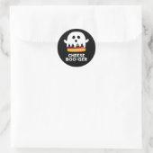 Cheese Boo ger Funny Ghost Pun Dark BG Runder Aufkleber (Tasche)