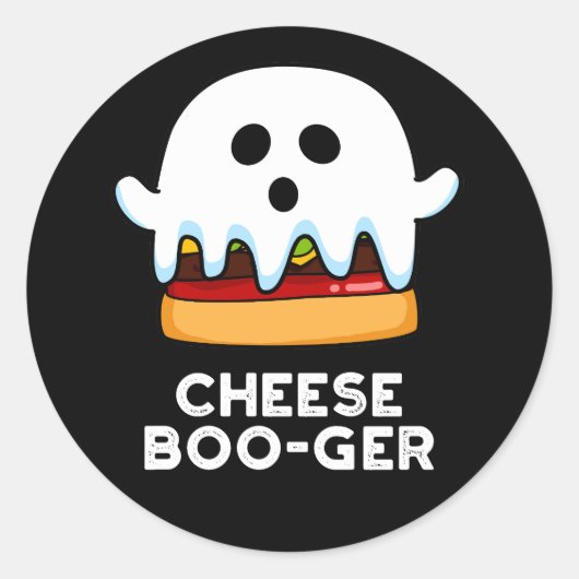 Cheese Boo ger Funny Ghost Pun Dark BG Runder Aufkleber (Vorderseite)