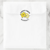 Cheese Cheese Hurray Funny Cheese Puff Runder Aufkleber (Tasche)