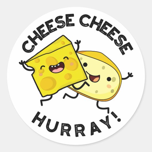 Cheese Cheese Hurray Funny Cheese Puff Runder Aufkleber (Vorderseite)