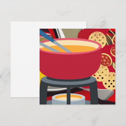 Cheese Fondue Feiertagskarte (Vorne/Hinten)