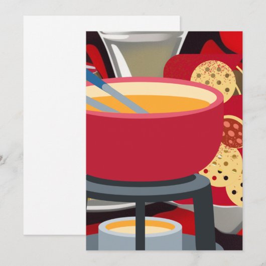 Cheese Fondue Feiertagskarte (Vorne/Hinten)