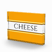 CHEESE Fun Hellgoldgelbe Streifen Fotoblock (Rechts)