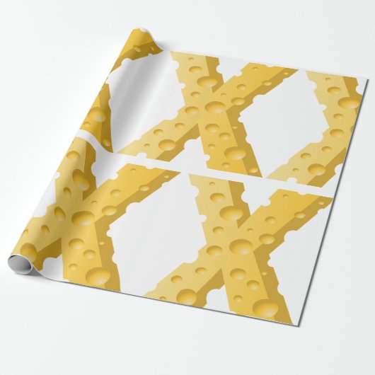 Cheese Letter X Typography Geschenkpapier (Ungerollt)