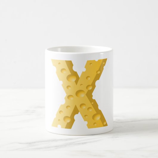 Cheese Letter X Typography Kaffeetasse (Mittel)