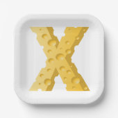 Cheese Letter X Typography Pappteller (Vorderseite)