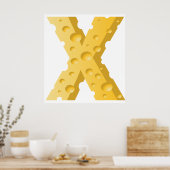 Cheese Letter X Typography Poster (Küche)