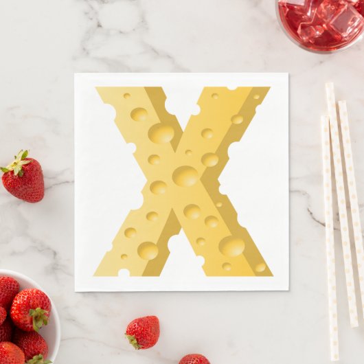 Cheese Letter X Typography Serviette (Beispiel)