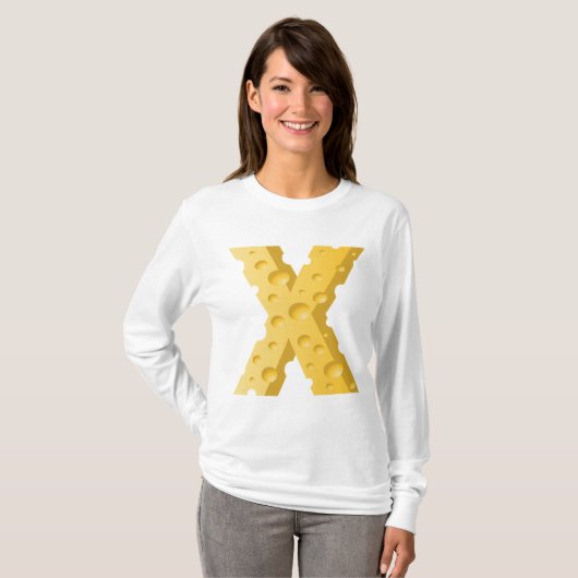 Cheese Letter X Typography T-Shirt (Vorne ganz)