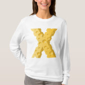 Cheese Letter X Typography T-Shirt (Vorderseite)