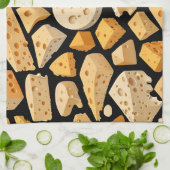 Cheese Pieces With Natural Holes Cute Pattern Geschirrtuch (Gefaltet)