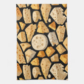 Cheese Pieces With Natural Holes Cute Pattern Geschirrtuch (Vertikal)