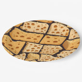 Cheese Pieces With Natural Holes Cute Pattern Pappteller (Schrägansicht)
