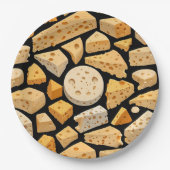 Cheese Pieces With Natural Holes Cute Pattern Pappteller (Vorderseite)