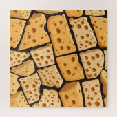 Cheese Pieces With Natural Holes Cute Pattern Puzzle (Horizontal)
