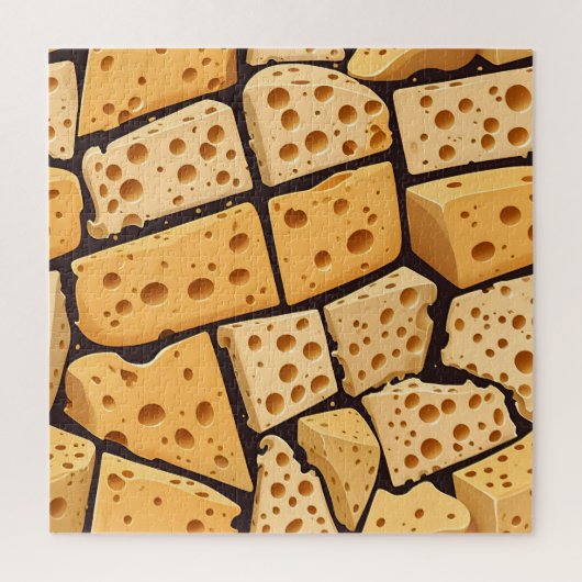 Cheese Pieces With Natural Holes Cute Pattern Puzzle (Vertikal)
