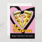 Cheese Pizza Be My Valentines Day Postcard Postkarte (Vorne/Hinten)
