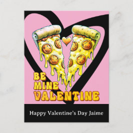 Cheese Pizza Be My Valentines Day Postcard Postkarte