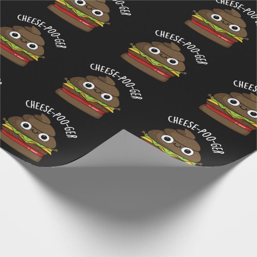 Cheese-poo ger Funny Kack Pun Dark BG Geschenkpapier (Ecke)