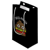 Cheese-poo ger Funny Kack Pun Dark BG Kleine Geschenktüte (Vorderseite Schrägansicht)