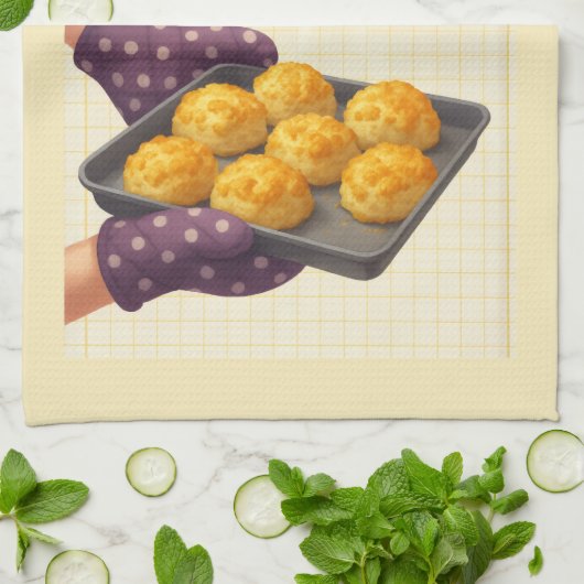Cheese Scone Time — Kitchen Tea Towel Geschirrtuch (Gefaltet)