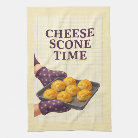 Cheese Scone Time — Kitchen Tea Towel Geschirrtuch (Vertikal)