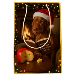 Cheese tax Vizsla dog Christmas gift bag Mittlere Geschenktüte
