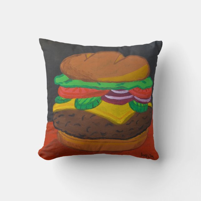 Cheeseburger 16 x quadratisches Kissen 16 (Vorderseite)
