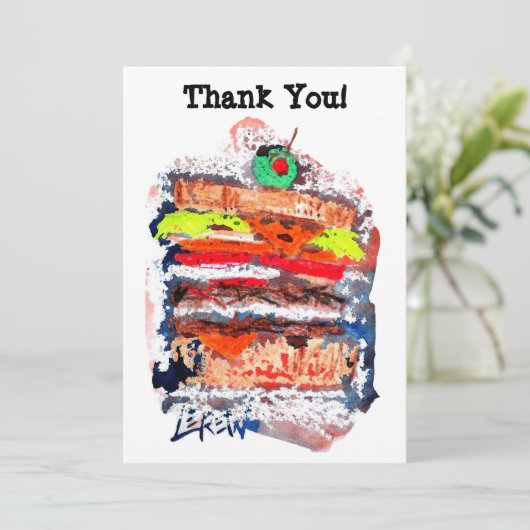 Cheeseburger #170229 dankeskarte (Stehend Vorderseite)