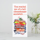 Cheeseburger #170229 Funny Birthday Card mit Vers Karte (Stehend Vorderseite)