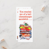 Cheeseburger #170229 Funny Birthday Card mit Vers Karte (Vorderseite/Rückseite Beispiel)