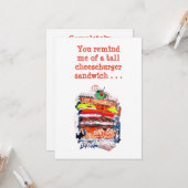 Cheeseburger #170229 Funny Birthday Card mit Vers Karte (Vorderseite/Rückseite Beispiel)