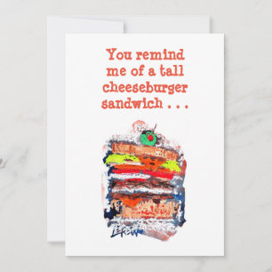 Cheeseburger #170229 Funny Birthday Card mit Vers Karte