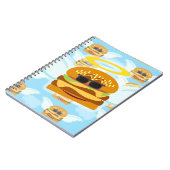 Cheeseburger Angel Fun Cartoon Muster Notizblock (Linke Seite)