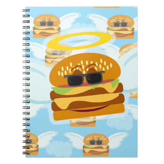 Cheeseburger Angel Fun Cartoon Muster Notizblock (Vorderseite)