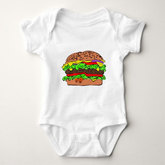 Cheeseburger Baby Strampler (Vorderseite)