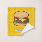 Cheeseburger Badhandtuch Set (Waschlappen)